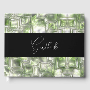 Carved Ice Texture Wedding Guest Book