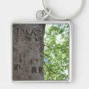 Carved in a Tree Central Park Nature Photography Keychain