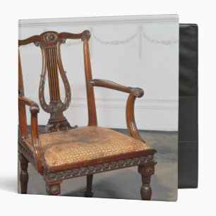 Carved lyre-back chair, supplied by binder