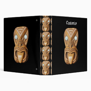 Carved Maori Tiki Face Thunder_Cove Binder