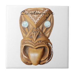 Carved Maori Tiki Face Thunder_Cove Tile