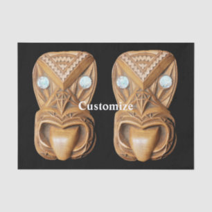 Carved Maori Tiki Face Thunder_Cove Tissue Paper