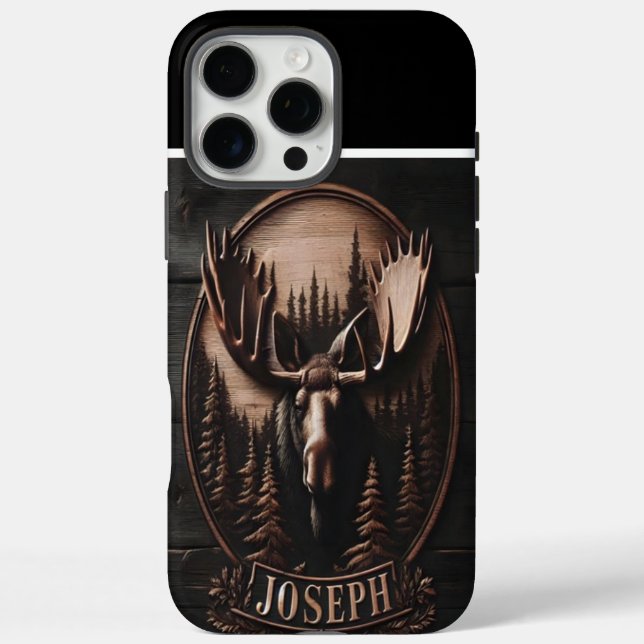 Carved Moose Portrait Case-Mate iPhone Case (Back)