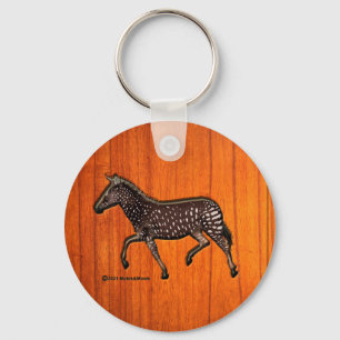 Carved Polka Dot Zebra Keychain
