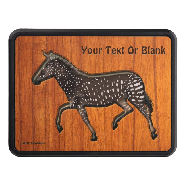 Carved Polka Dot Zebra Trailer Hitch Cover (Front)