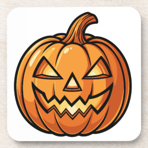 Carved Pumpkin Close-up Coaster