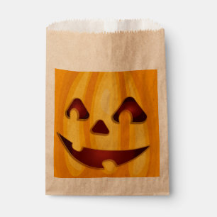 Carved pumpkin smiling Halloween design Favour Bag