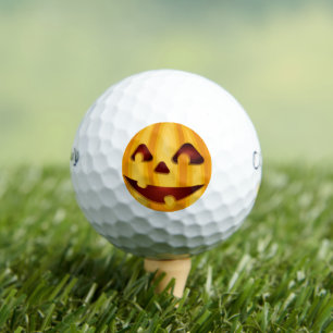 Carved pumpkin smiling Halloween design Golf Balls