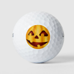 Carved pumpkin smiling Halloween design Golf Balls