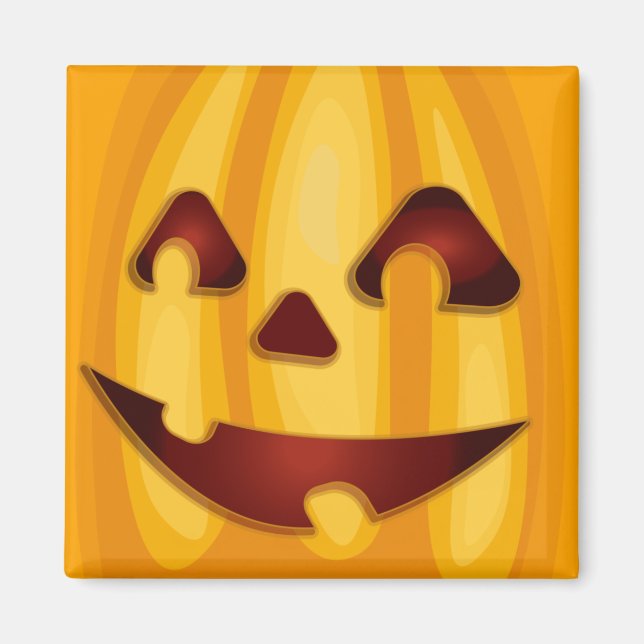 Carved pumpkin smiling Halloween design Magnet (Front)