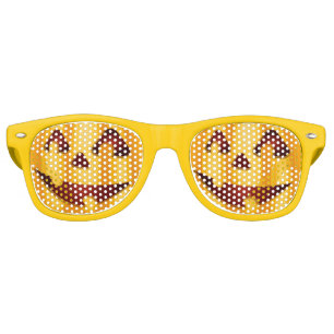 Carved pumpkin smiling Halloween design Retro Sunglasses