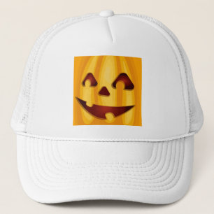 Carved pumpkin smiling Halloween design Trucker Hat