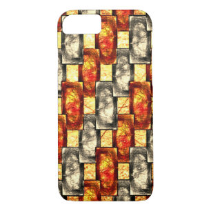 Carved rectangular pieces reddish and beige align Case-Mate iPhone case