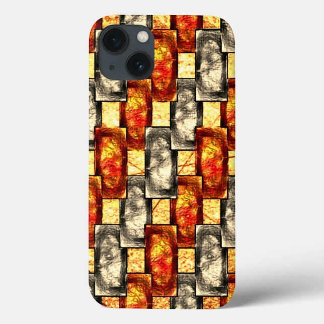 Carved rectangular pieces reddish and beige align Case-Mate iPhone case (Back)