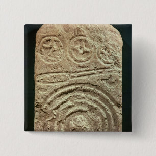 Carved Stele 2 Inch Square Button