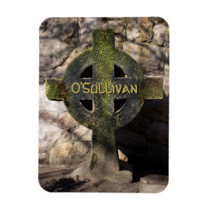 Carved Stone Celtic Cross Custom Name Magnet