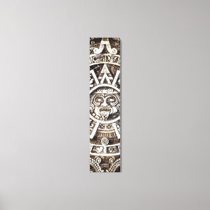 Carved Stone Mayan Aztec MesoAmerican Sun Calendar Canvas Print
