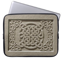 Carved Stone Texture Celtic Knots Laptop Sleeve