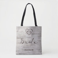 Carved Sweethearts Rustic Birch Monogram Bride
