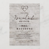 Carved Sweethearts Rustic Birch Wood Bridal Shower