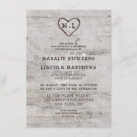 Carved Sweethearts Rustic Birch Wood Wedding