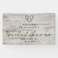 Carved Sweethearts Rustic Bridal Shower Welcome
