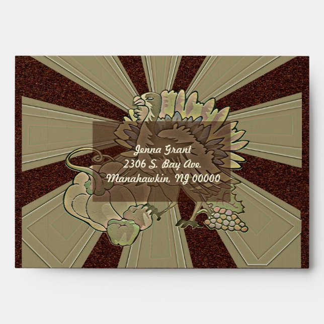 Carved Thanksgiving Turkey - Envelope (Front)