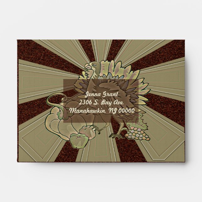 Carved Thanksgiving Turkey - Envelope (Front)