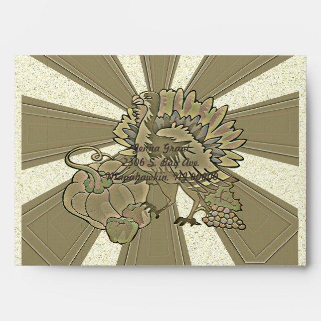 Carved Thanksgiving Turkey - Envelopes (Front)