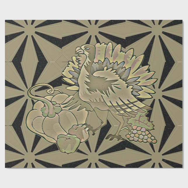 Carved Thanksgiving Turkey - Wrapping Paper (Flat)