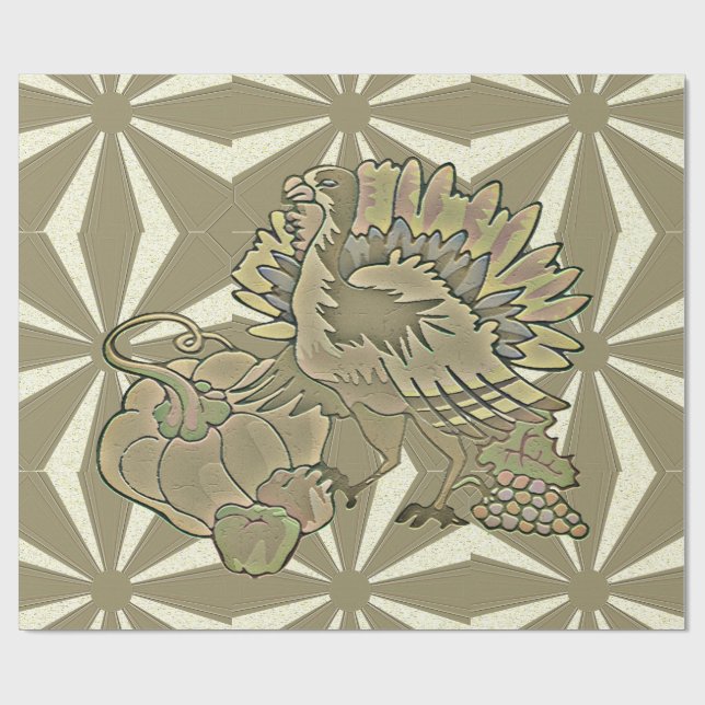 Carved Thanksgiving Turkey - Wrapping Paper (Flat)