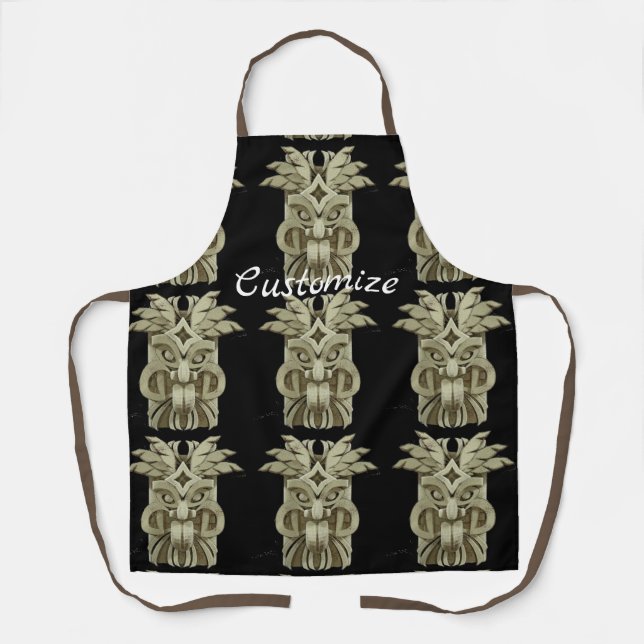 Carved Tiki Sculpture Thunder Apron (Front)