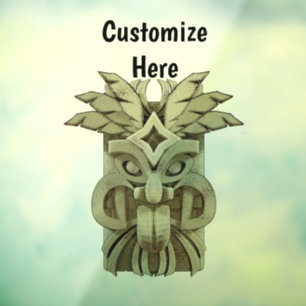 Carved Tiki Sculpture Thunder Window Cling