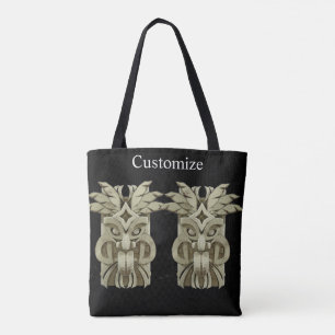 Carved tongue -out Polynesian style tiki face scu Tote Bag