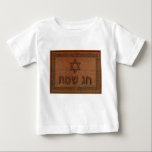 Carved Wood Chag Sameach Baby T-Shirt<br><div class="desc">Suitable for Chanukkah or other Jewish holidays. Features a computer-generated "old wood carving" of a Magen David (Star of David),  text reading "Chag Sameach" and a floral border.</div>