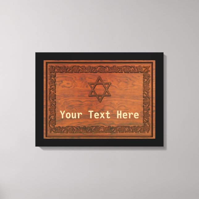 Carved Wood Star Of David Canvas Print (Front)