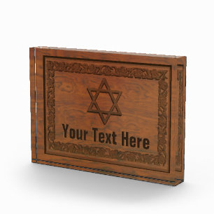 Carved Wood Star Of David Photo Block