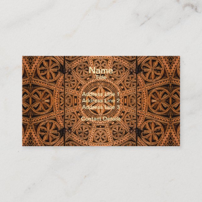 Carved Wood Symmetry Business Card (Front)