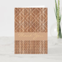 Carved Wood Thank You Card