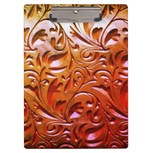 Carved wood woodgrain look elegant abstract brown clipboard