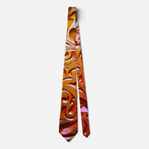 Carved wood woodgrain look elegant abstract tie