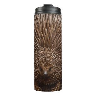 Carved Wooden Australian Echidna Print,  Thermal Tumbler