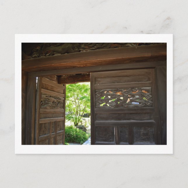 Carved, Wooden Gates: Zojoji Temple, Tokyo Postcard (Front)