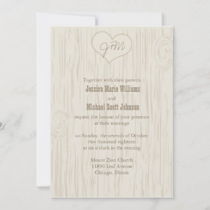 Carved Wooden Wedding Invitation