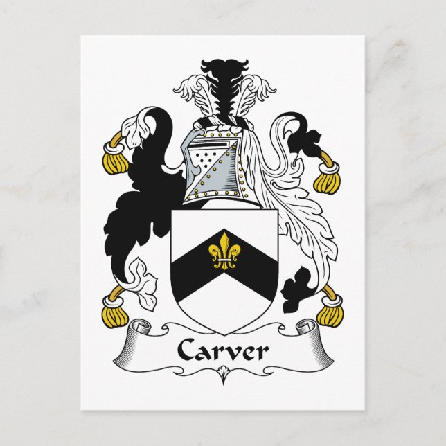 Carver Family Crest Postcard (Front)