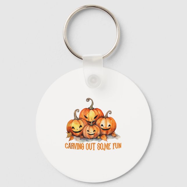 Carving Out Some Fun Halloween Decor Tank Top_1  Keychain (Front)