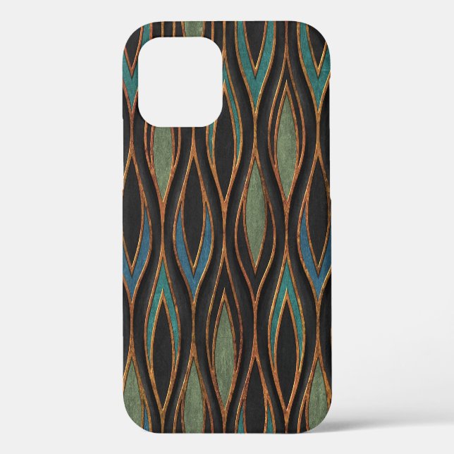 Carving Waves: Bronze Copper Texture Case-Mate iPhone Case (Back)