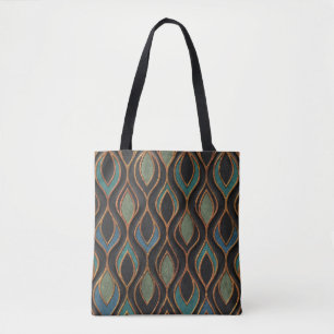 Carving Waves: Bronze Copper Texture Tote Bag