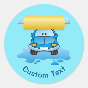 Carwash autocollant rond classique