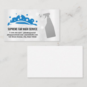 Carwash Bubbles Logo   Spray Bottle Business Card